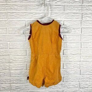 Vintage Mustard Yellow Corduroy Romper Size 6Y